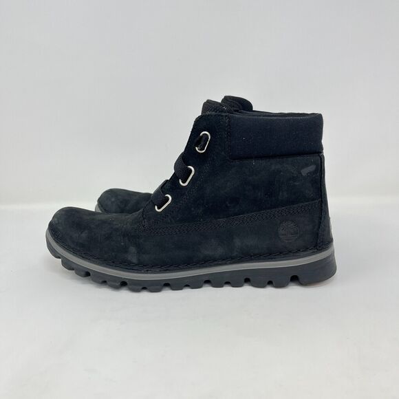 Timberland Brookton Lace Up Round Toe Black Nubuck Ankle Boots Women's Size 9 - Picture 2 of 10